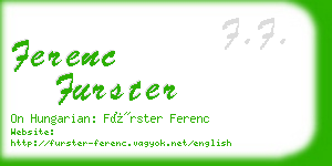 ferenc furster business card